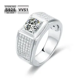 1.0 Carats VVS1 Moissanite Men Ring