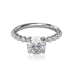 14K WHITE GOLD DIAMOND SHARED PRONG ENGAGEMENT RING - SETTING ONLY