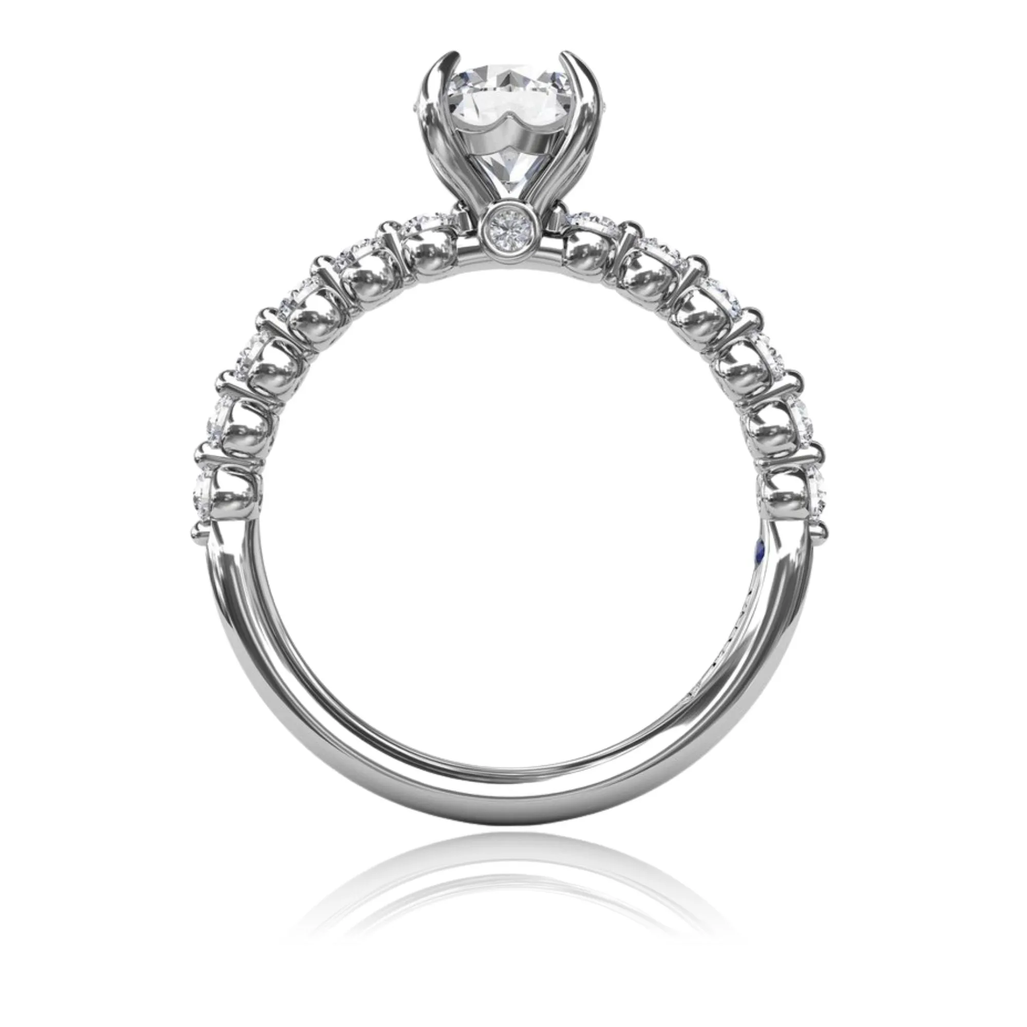 14K WHITE GOLD DIAMOND SHARED PRONG ENGAGEMENT RING - SETTING ONLY