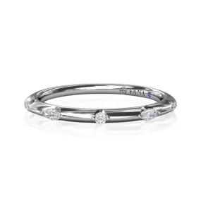 14K WHITE GOLD RAINDROP DIAMOND BAND - 0.09CTW