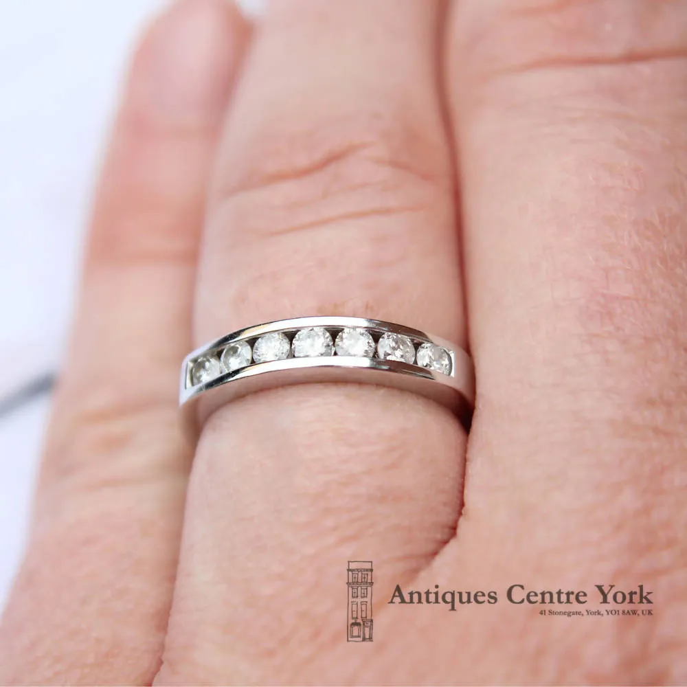 18ct White Gold Diamond 0.50ct Half Eternity Ring