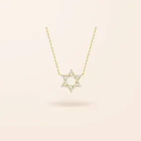 18K Diamond Star of David with Baguette Diamonds