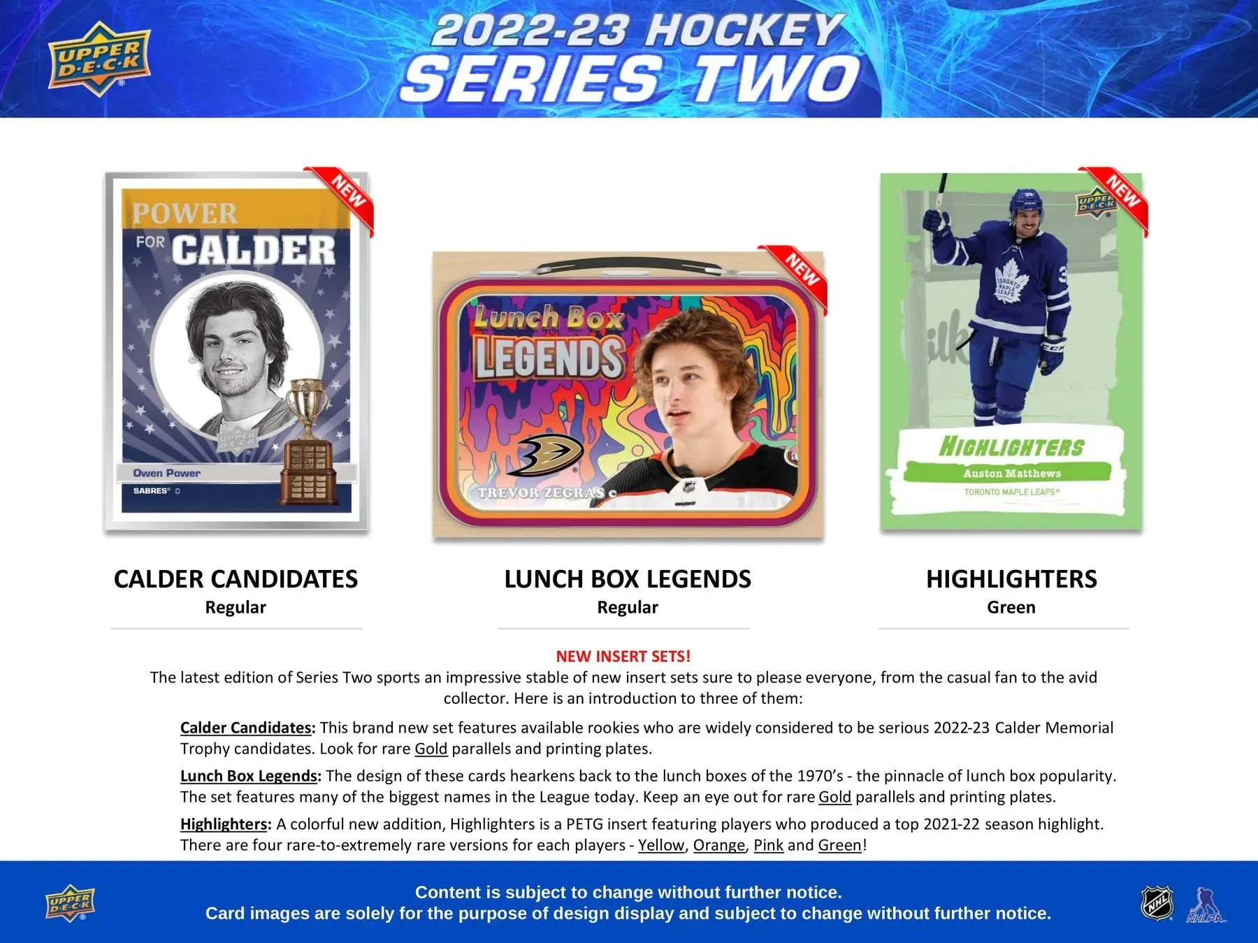 2022/23 Upper Deck Series 2 Hockey Hobby Box 24 Packs per Box, 8 Cards per Pack