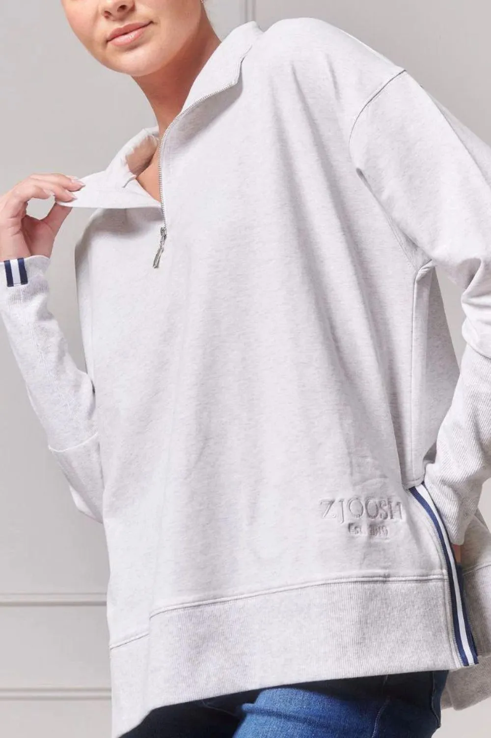 Alysha Zip Through Sweatshirt | Grey