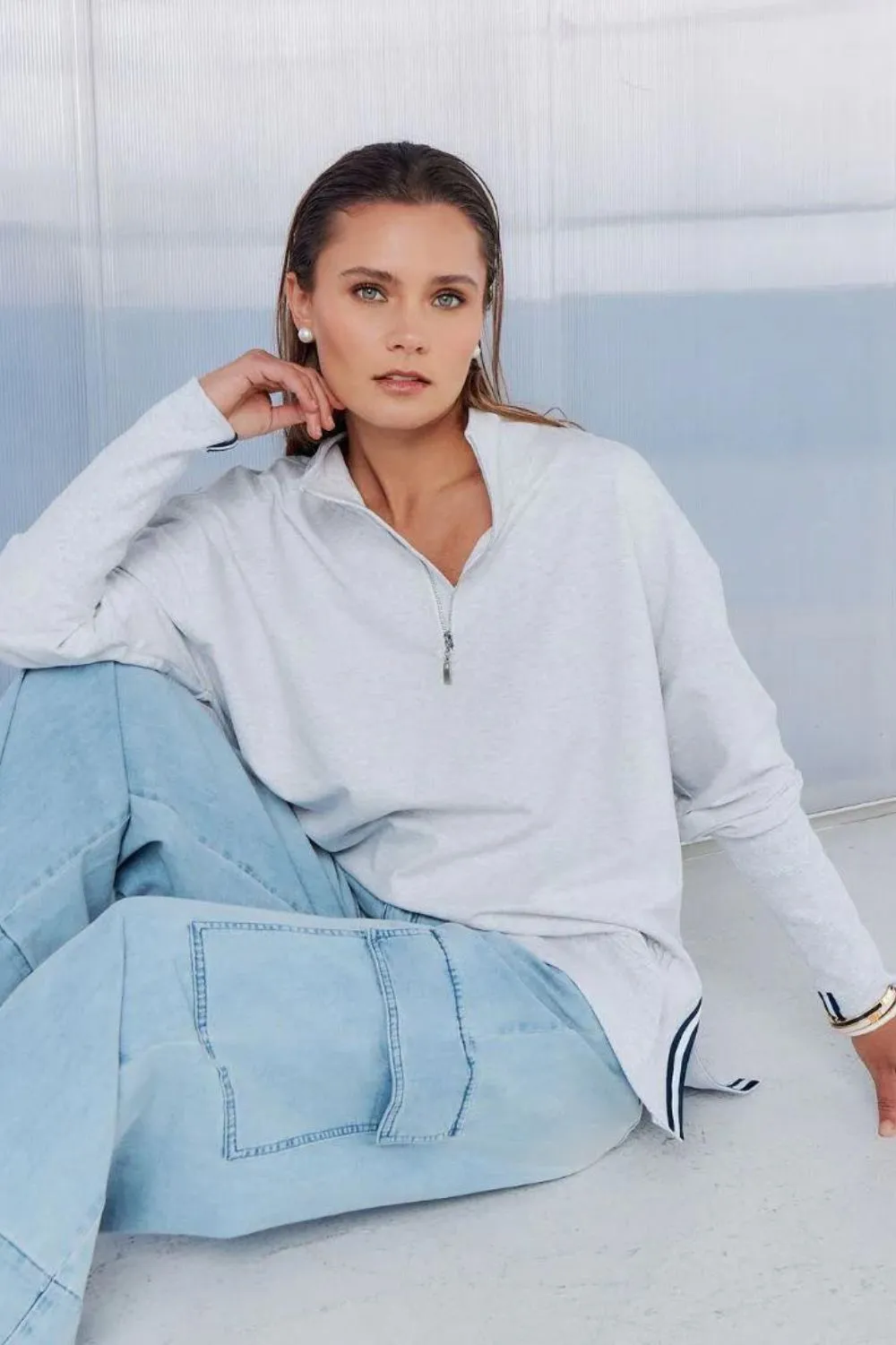 Alysha Zip Through Sweatshirt | Grey