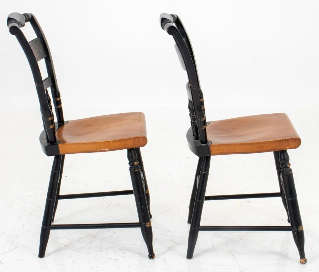 American Folk Style Stenciled Side Chairs