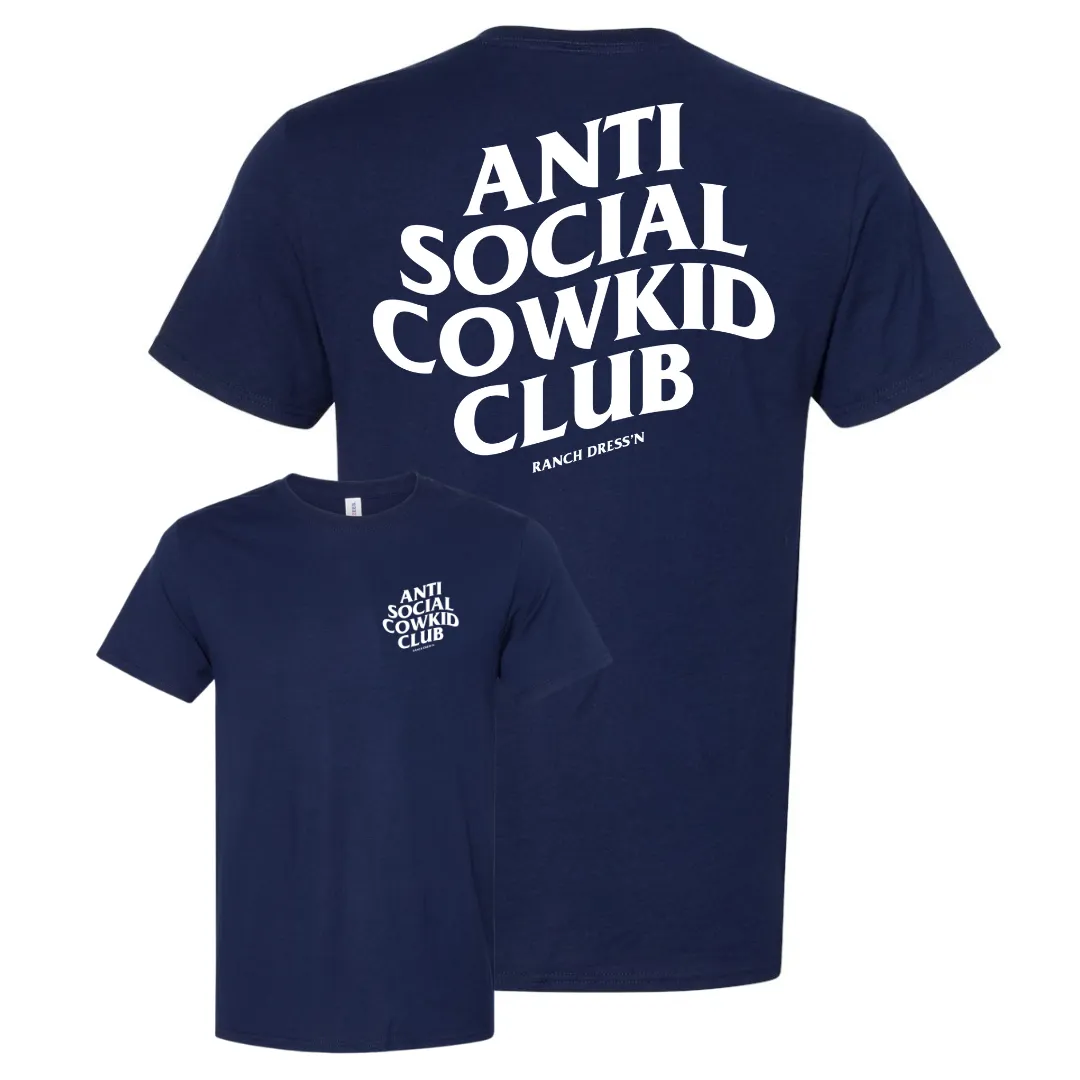 ANTI SOCIAL COWKID CLUB NAVY TEE