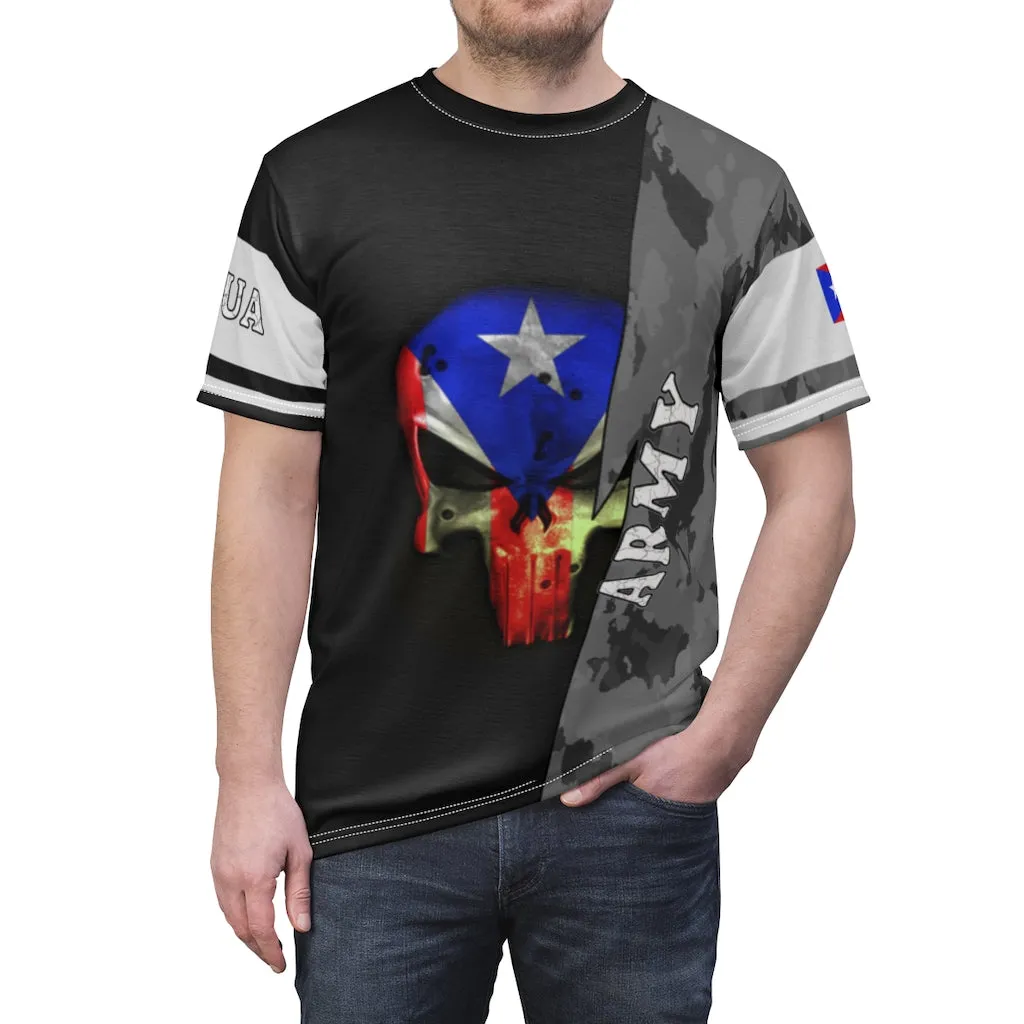 Army Camo Boricua - Unisex AOP Cut & Sew Tee