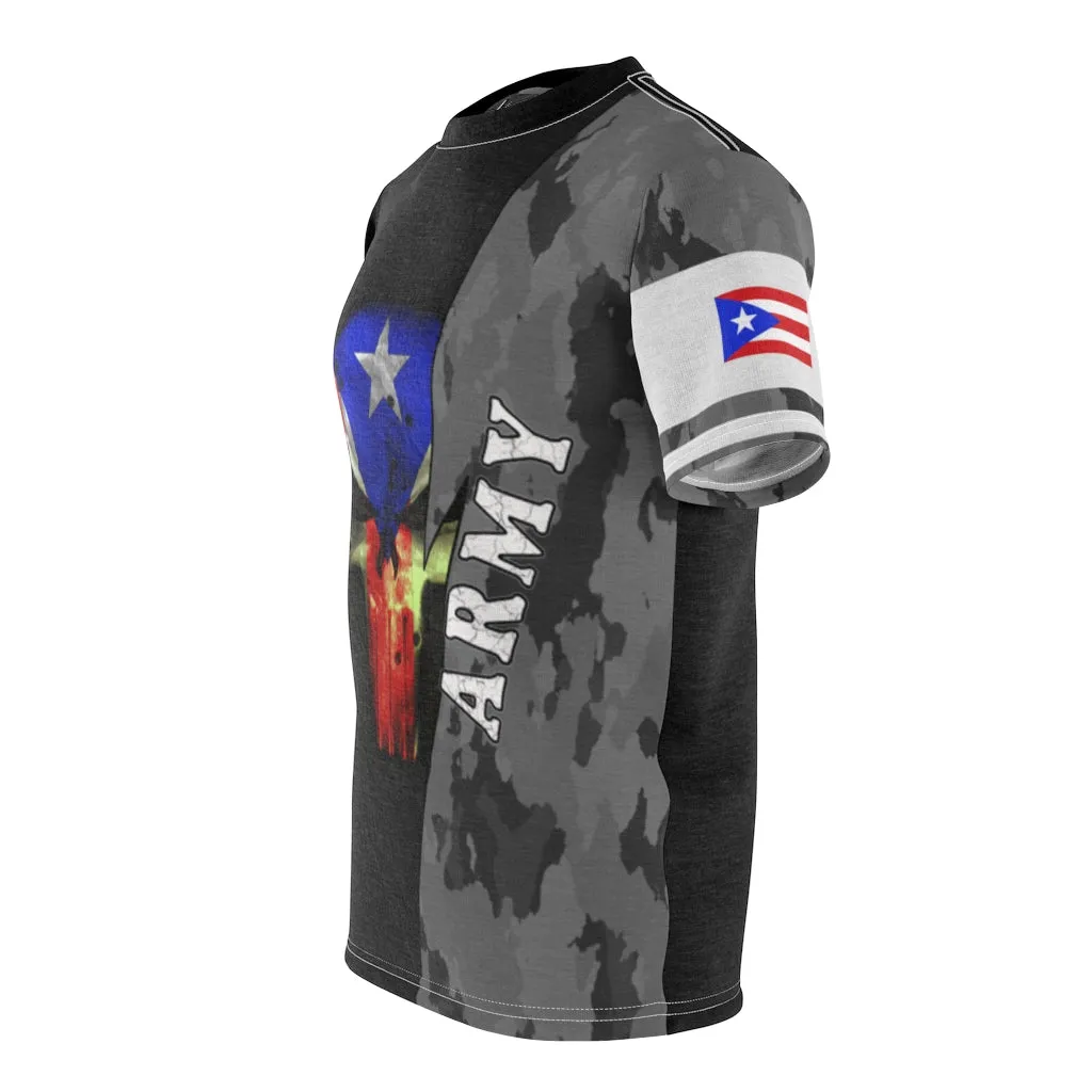 Army Camo Boricua - Unisex AOP Cut & Sew Tee