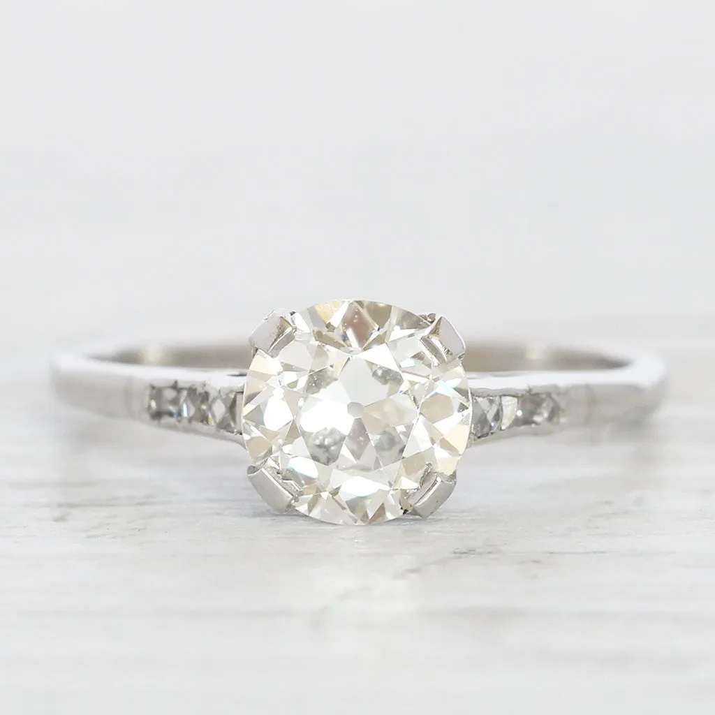 Art Deco 1.23 Carat Old European Cut Diamond Solitaire