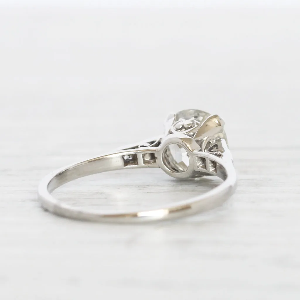 Art Deco 1.23 Carat Old European Cut Diamond Solitaire