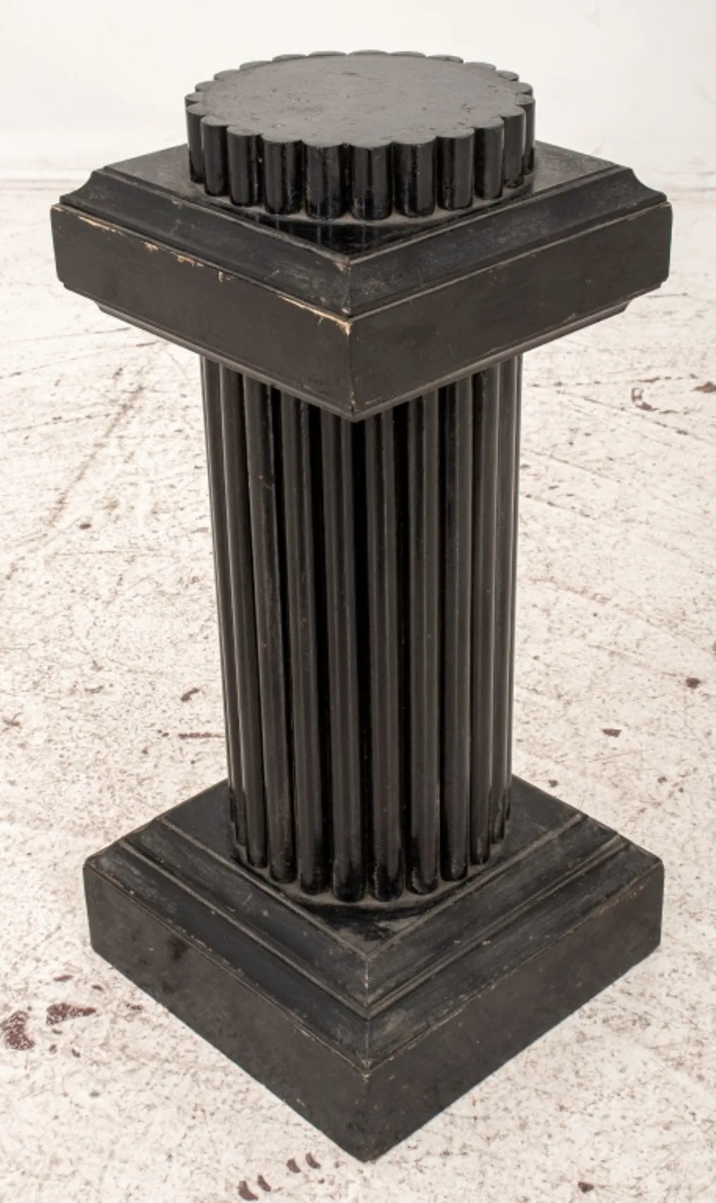 Art Deco Ebonized Wood Column Pedestal Stand