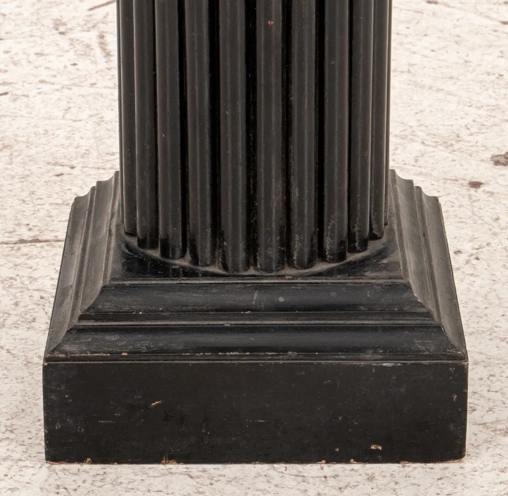 Art Deco Ebonized Wood Column Pedestal Stand