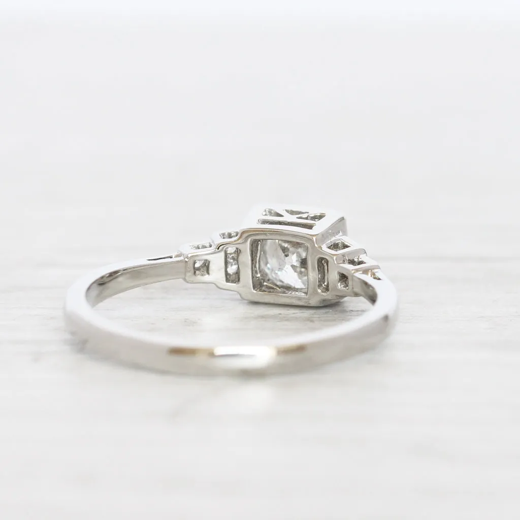 Art Deco Style 0.61 Carat Old European Cut Diamond Solitaire