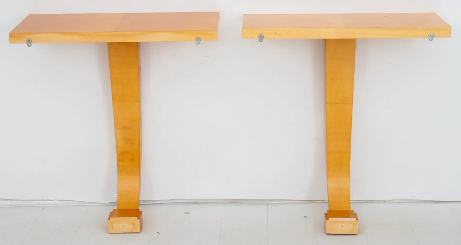 Art Deco Style Pearwood  Consoles, Pair