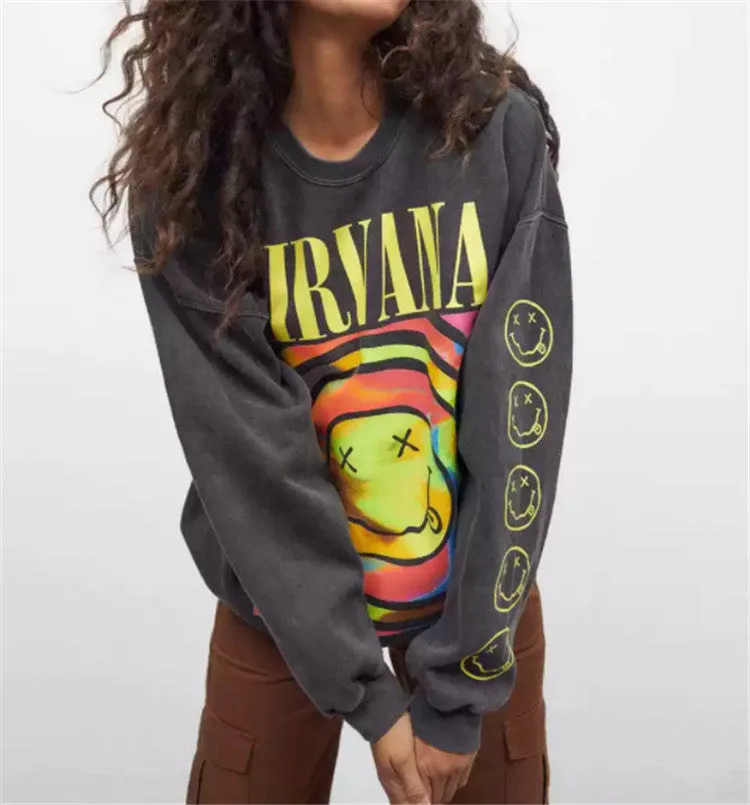 Autumn Women Casual Loose NIRVANA Sweatshirts