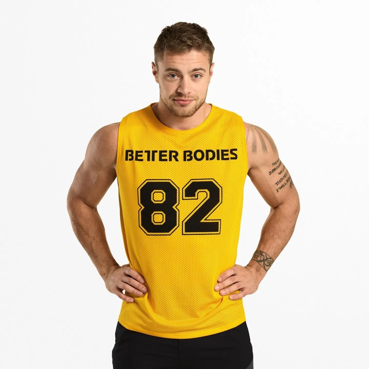 Better Bodies Fulton Mesh Tank - Yellow