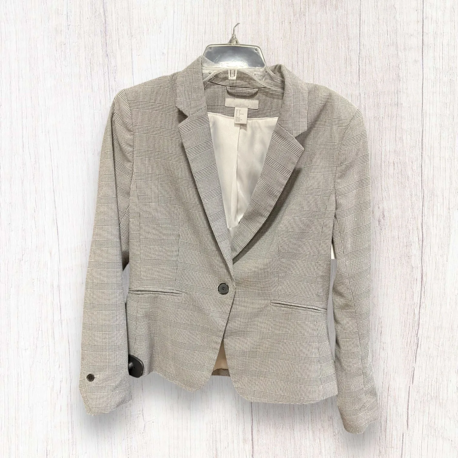 Blazer By H&m In Plaid Pattern, Size: 8