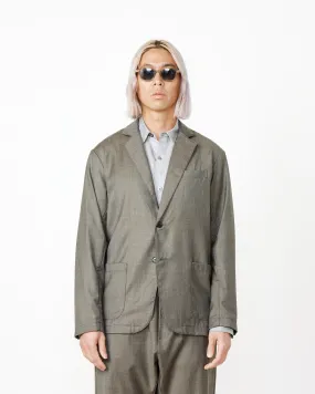 Blazer in Grey Italian Plaid Wool