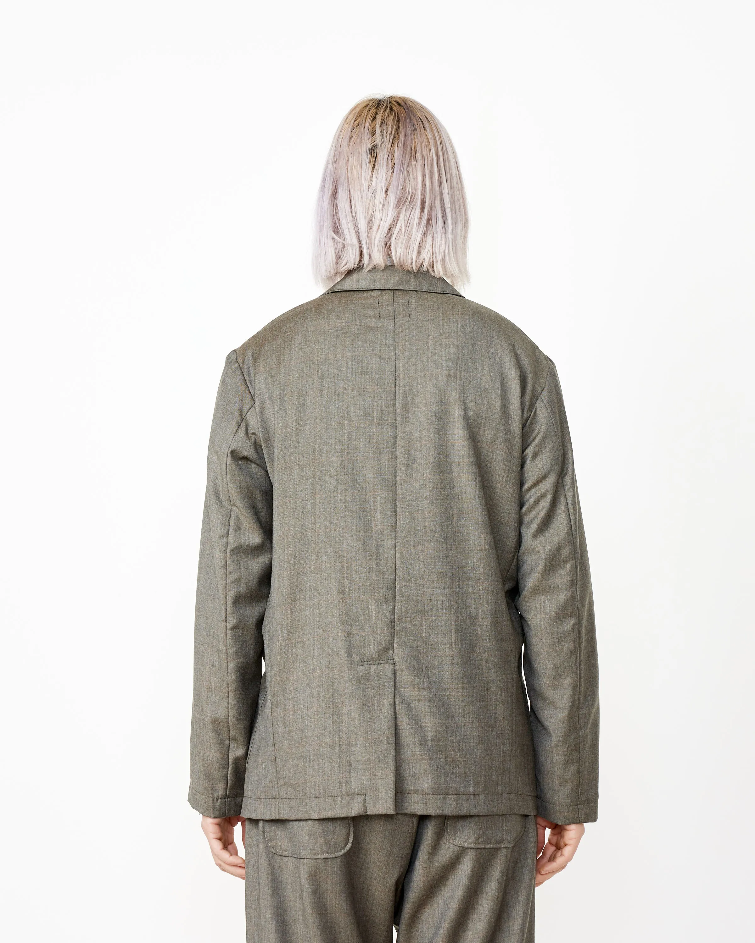 Blazer in Grey Italian Plaid Wool