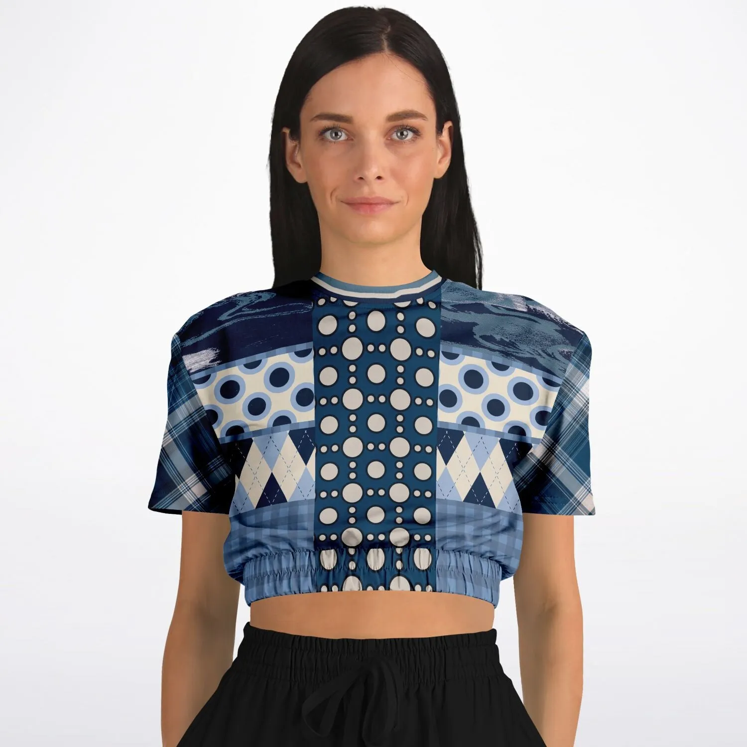 Blueberry Hill Short Sleeve Cropped Eco-Poly Sweater