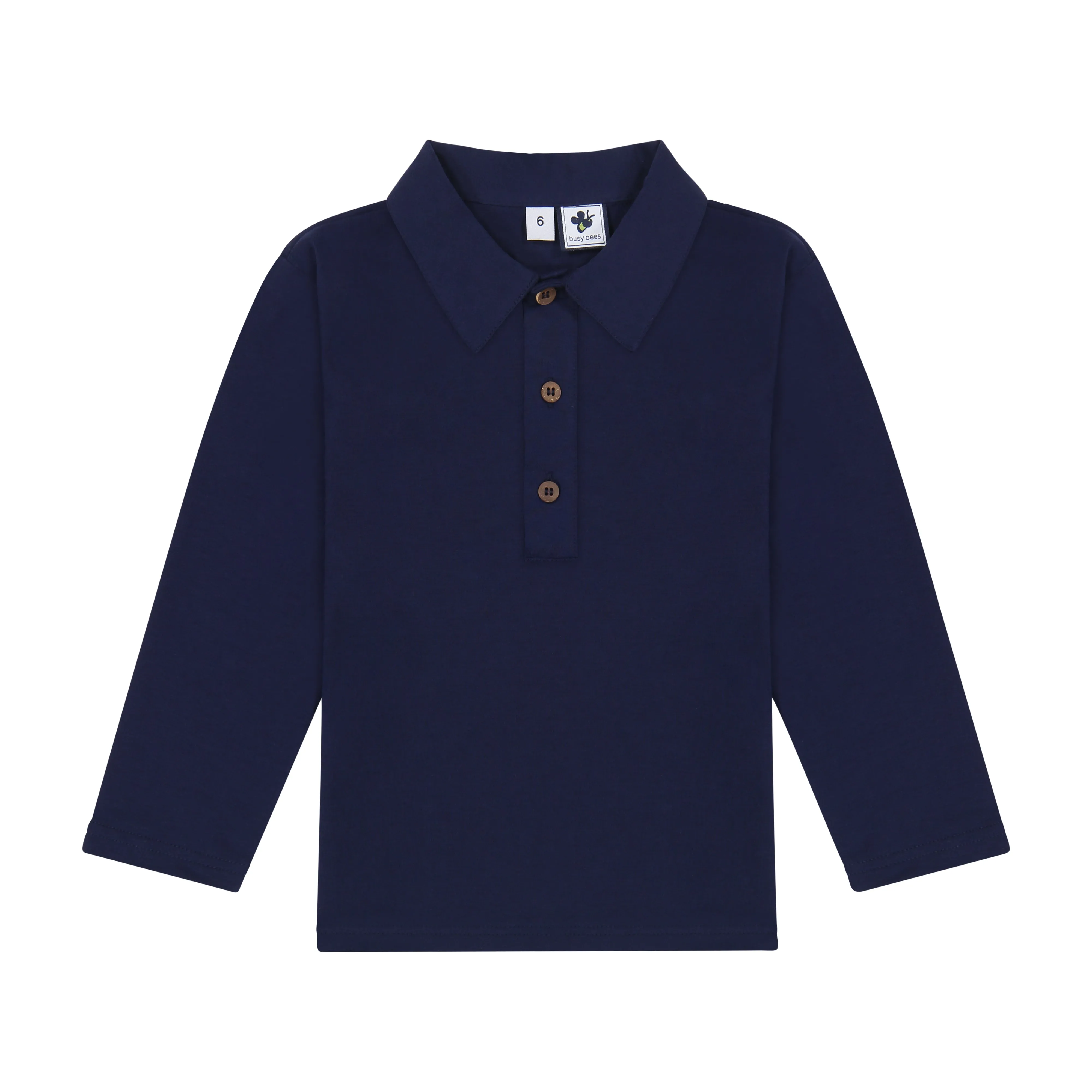 Boys Long Sleeve Polo Navy