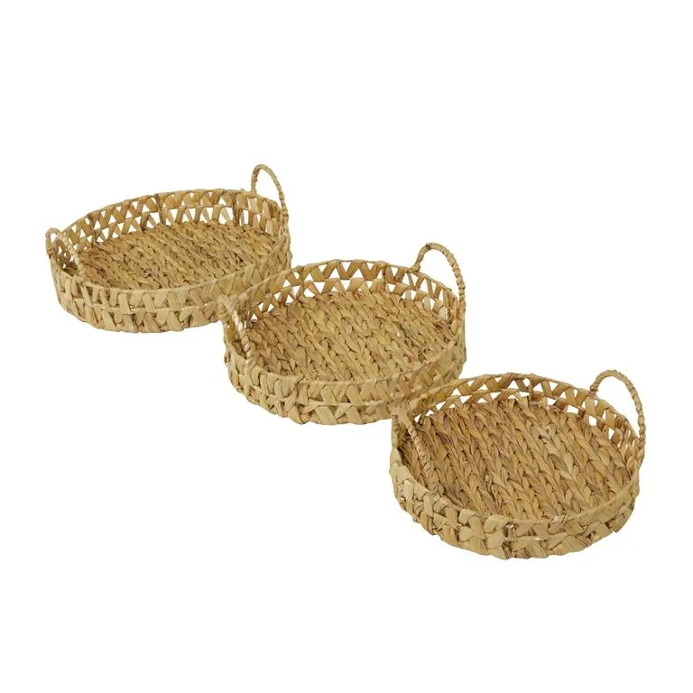 BROWN SEAGRASS HANDMADE WOVEN TRAY WITH HANDLES,