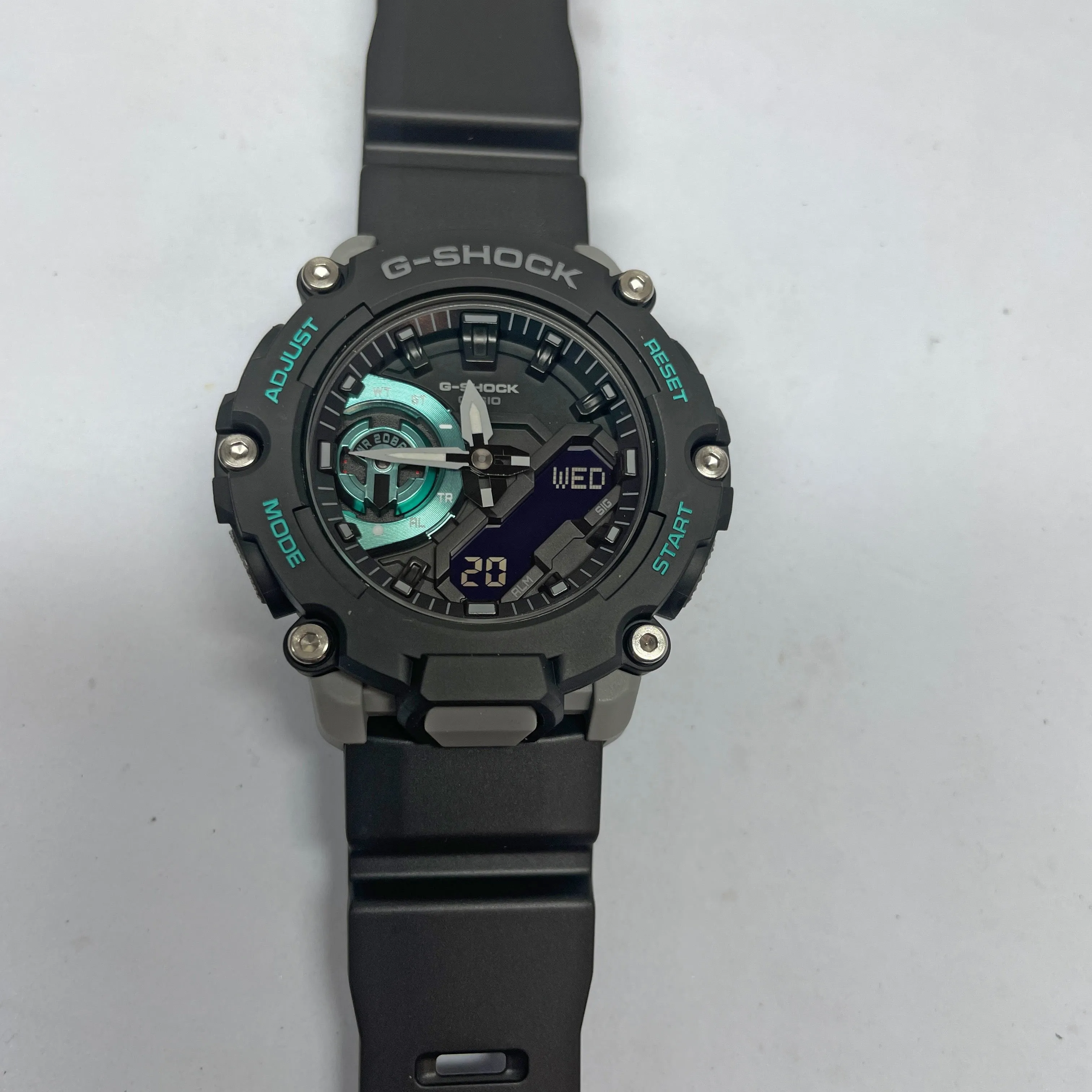 CASIO G-Shock GA2200M-1A Carbon Core Watch Blue Grey