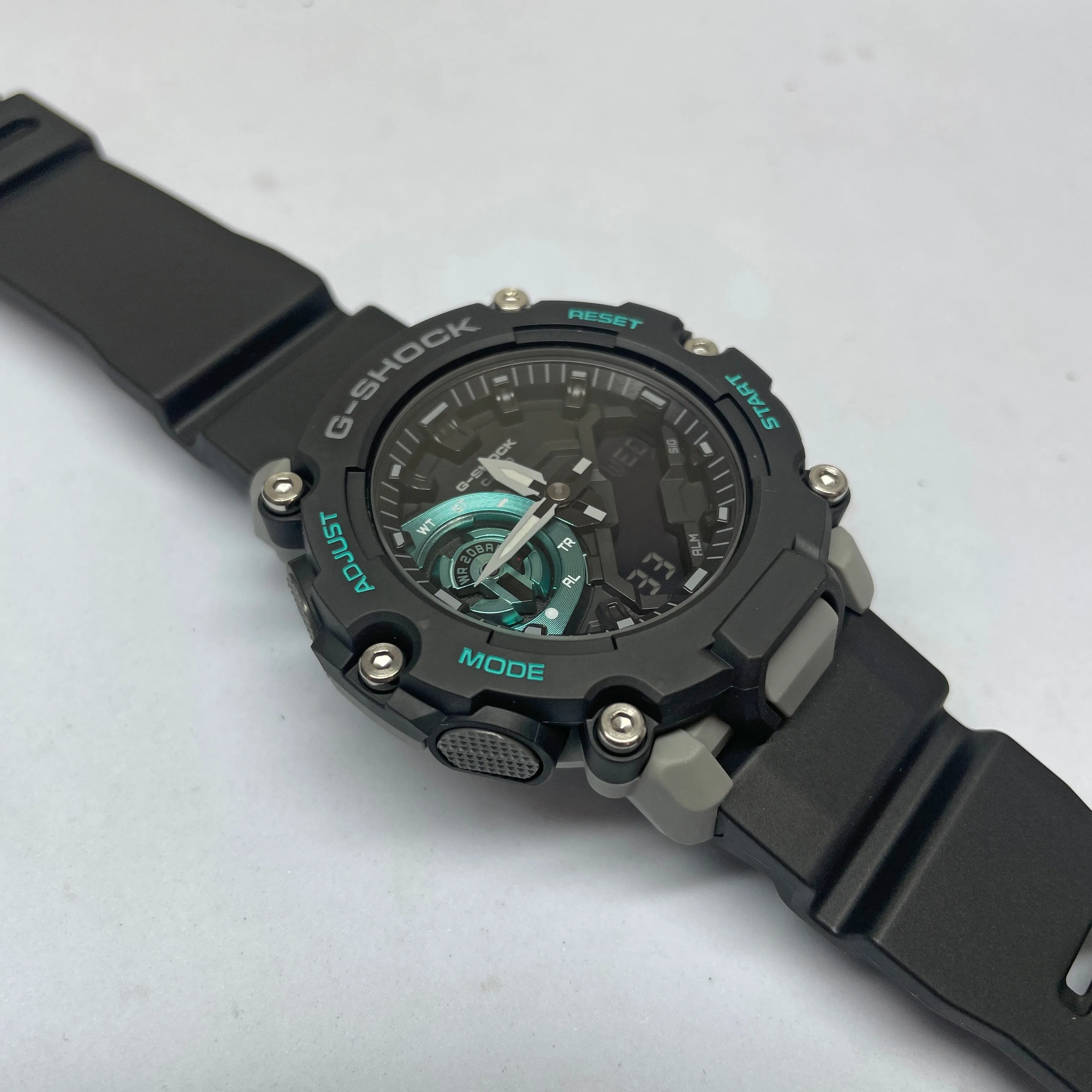 CASIO G-Shock GA2200M-1A Carbon Core Watch Blue Grey