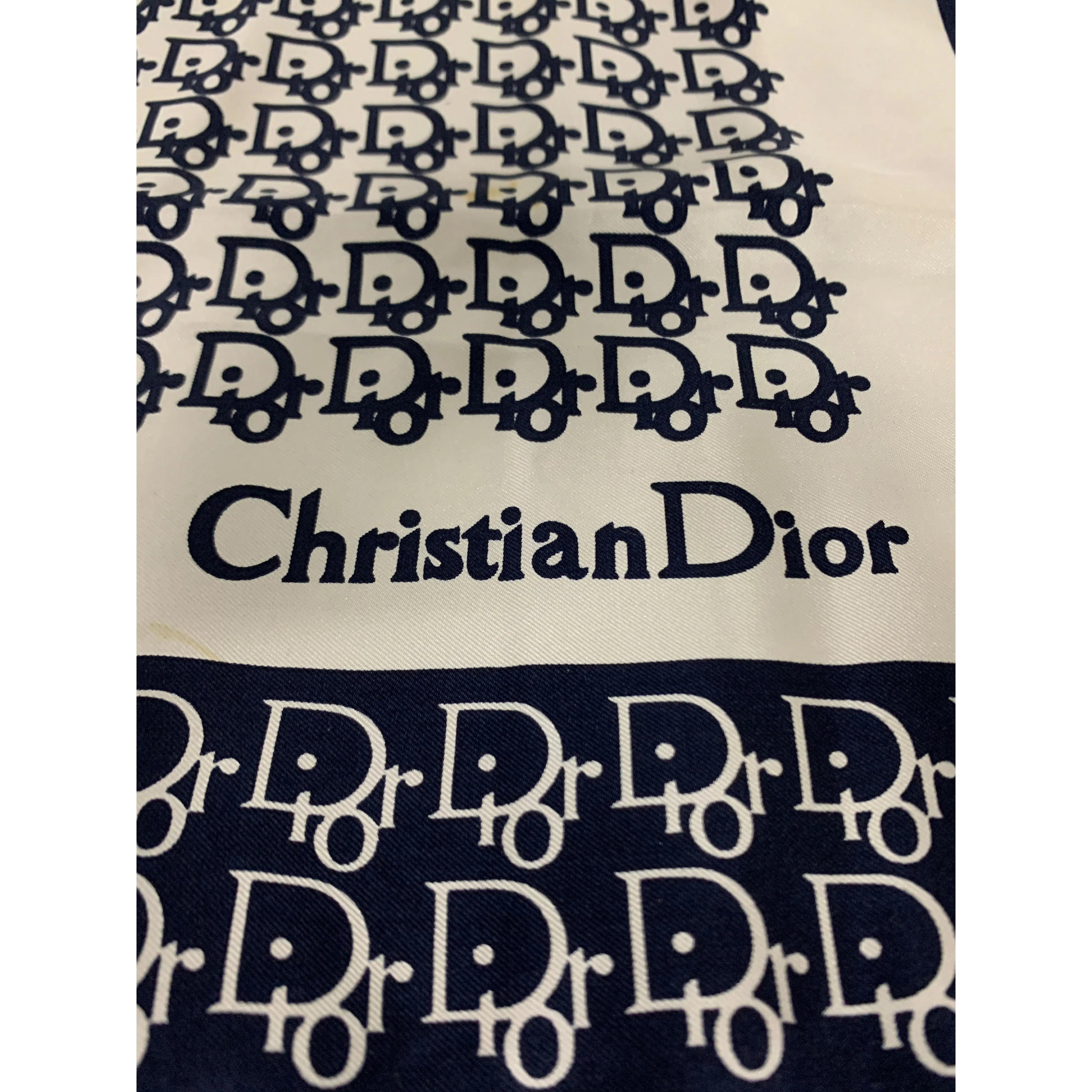 #Christian Dior/Scarve/NVY/Silk/All Over Print