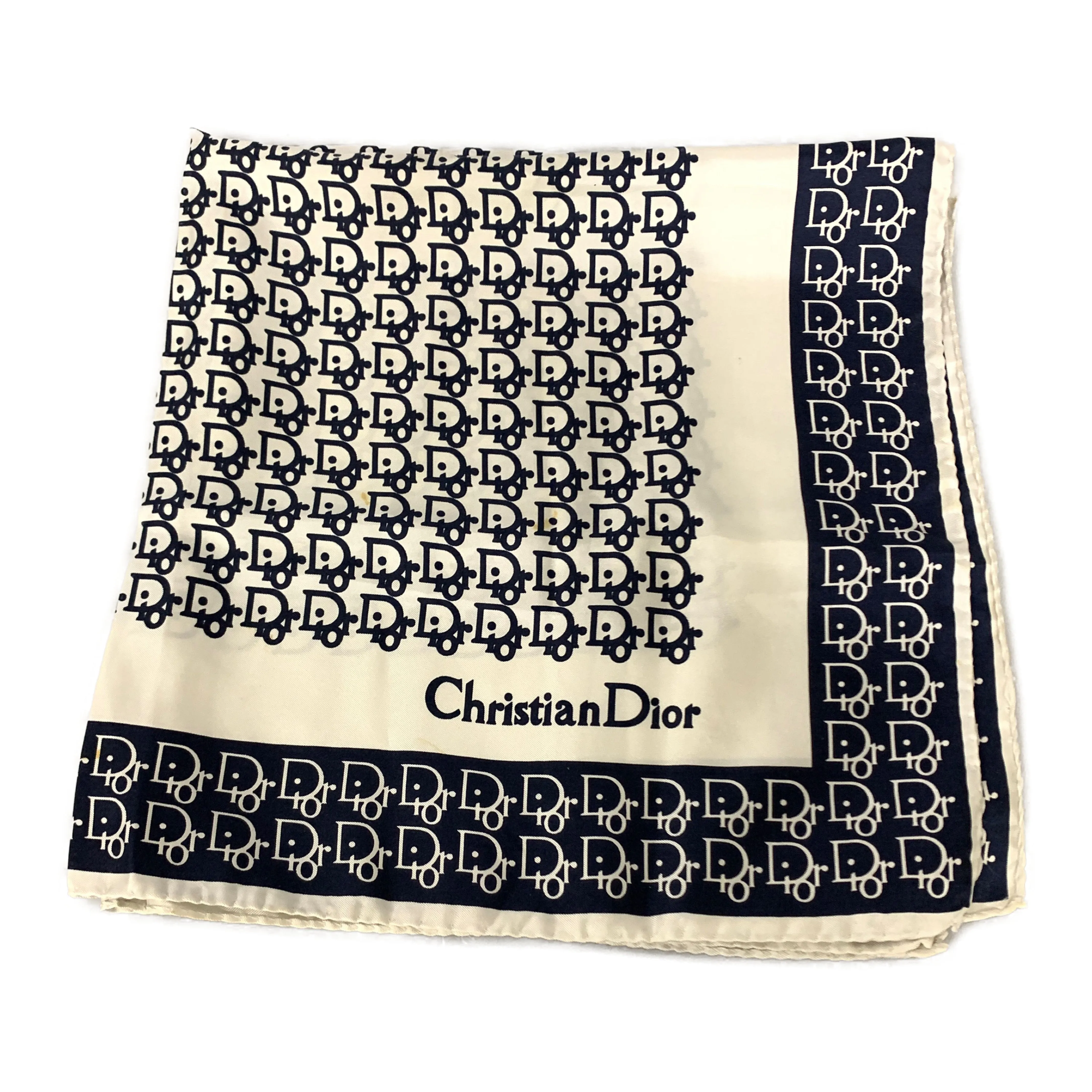 #Christian Dior/Scarve/NVY/Silk/All Over Print