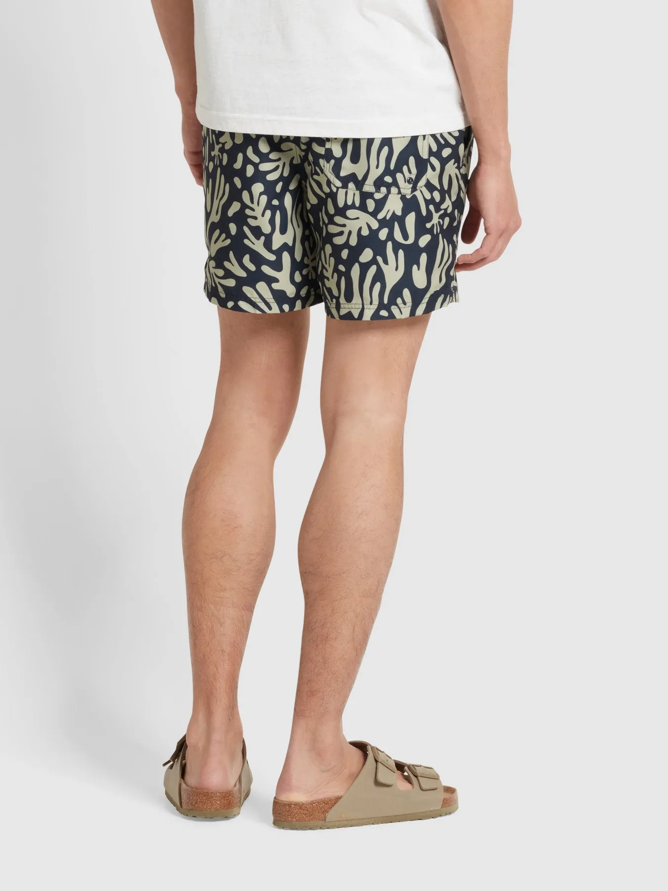 Colbert Regular Fit Reef Print Swim Short In True Navy