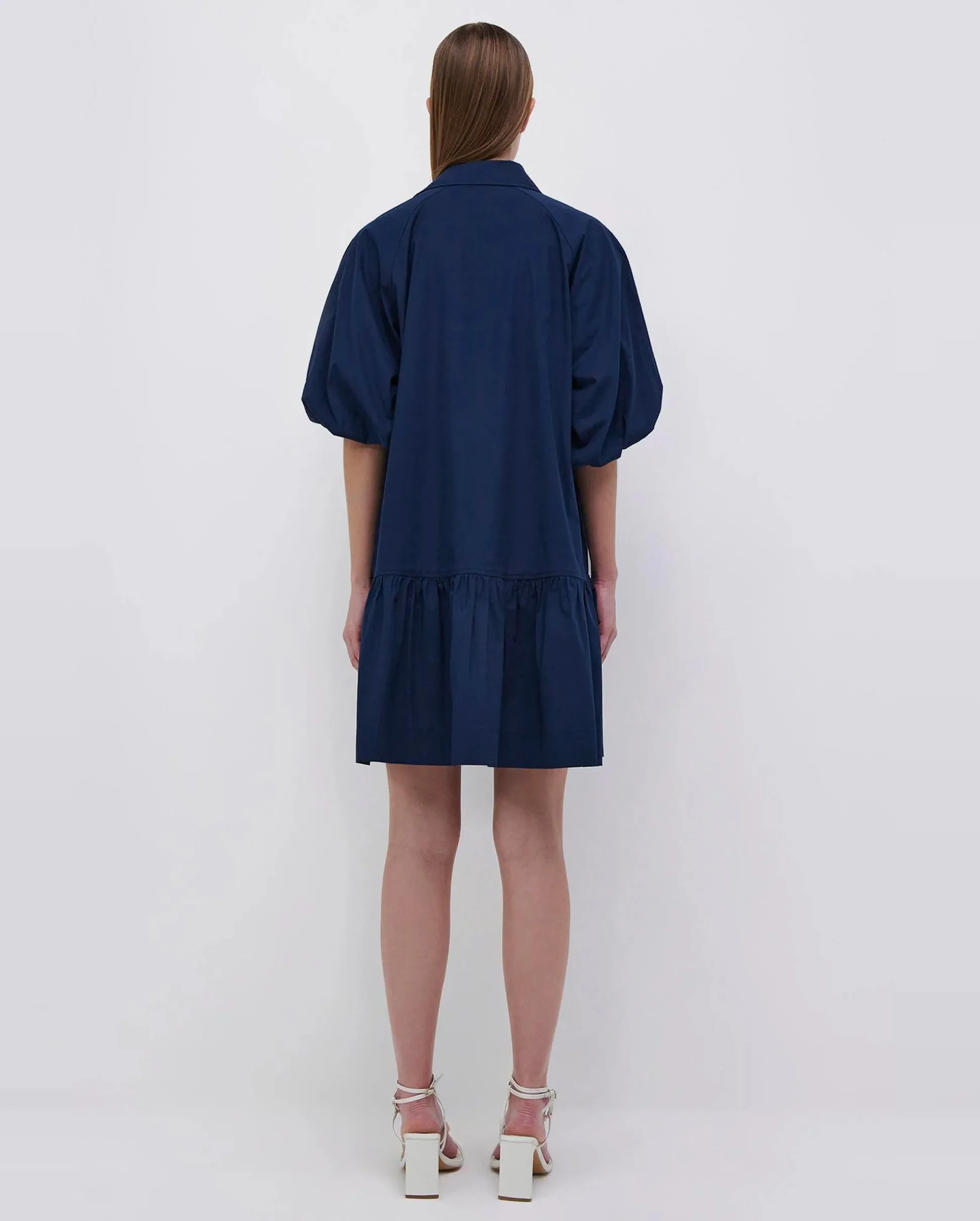 CRISSY COTTON POPLIN DRESS / MIDNIGHT