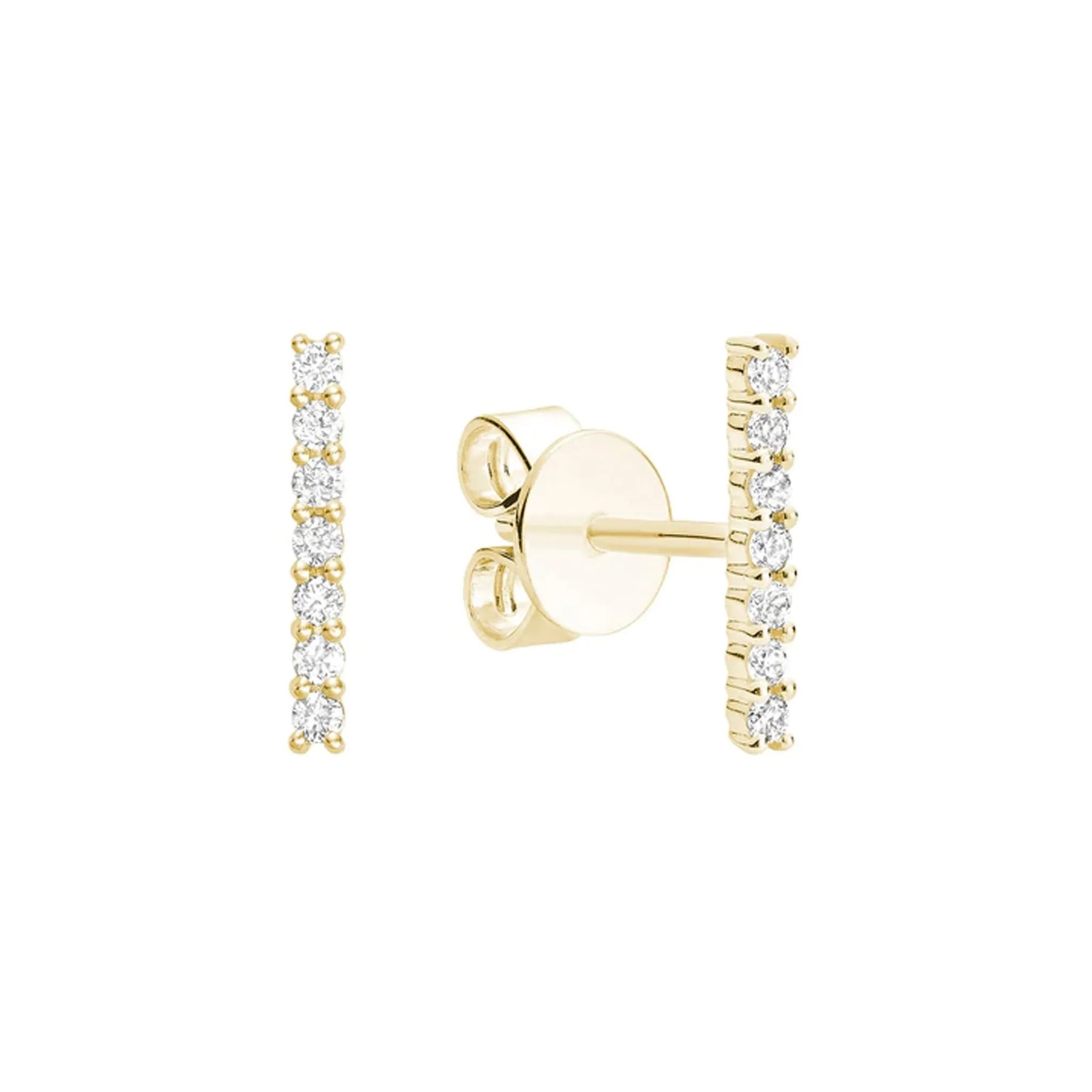 Diamond Bar Stud Earring