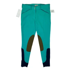 Dover Saddlery 'Wellesley' Breech in Aqua w/Navy Piping - Women's 30