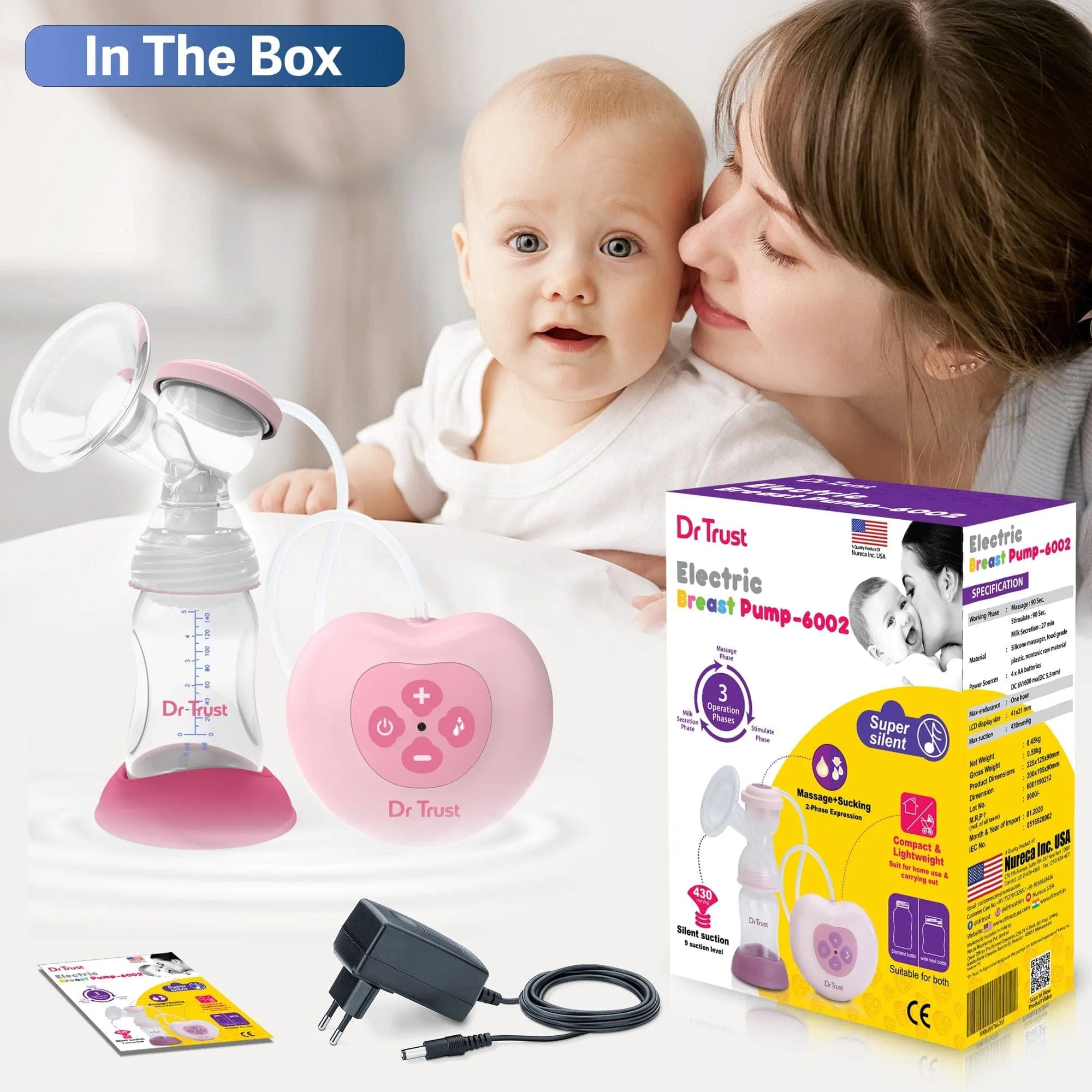 Dr Trust USA Electric Breast Pump for Baby Feeding 6002