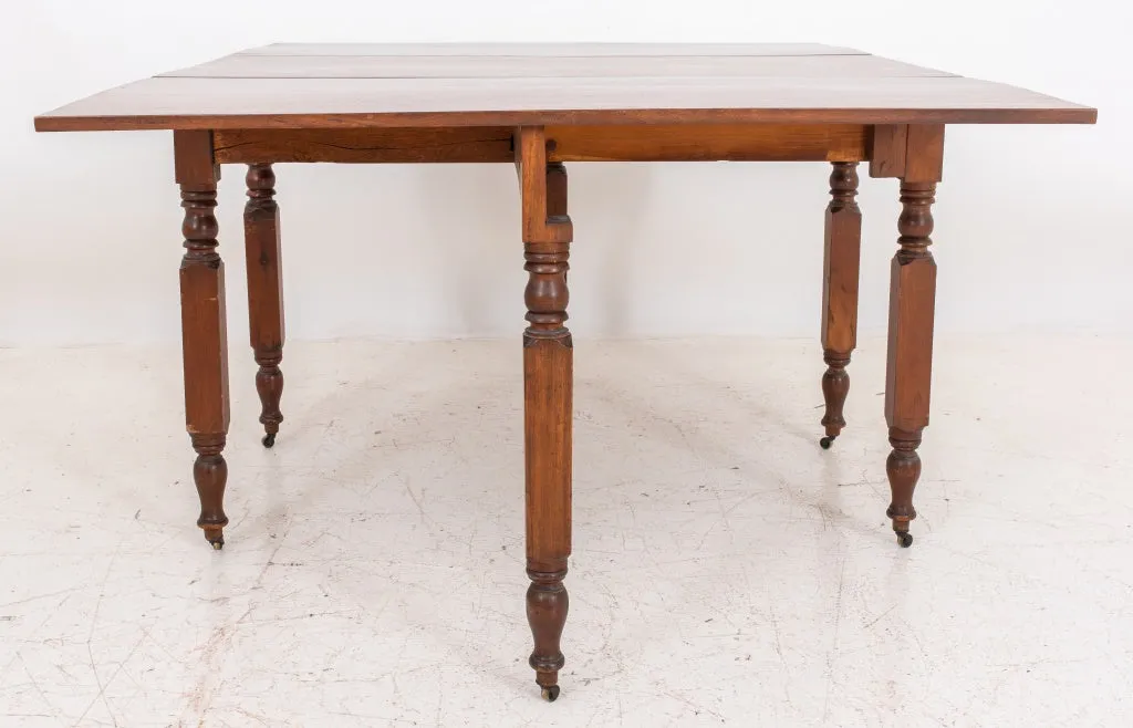 English Victorian Drop Leaf Dining Table, 19th C.