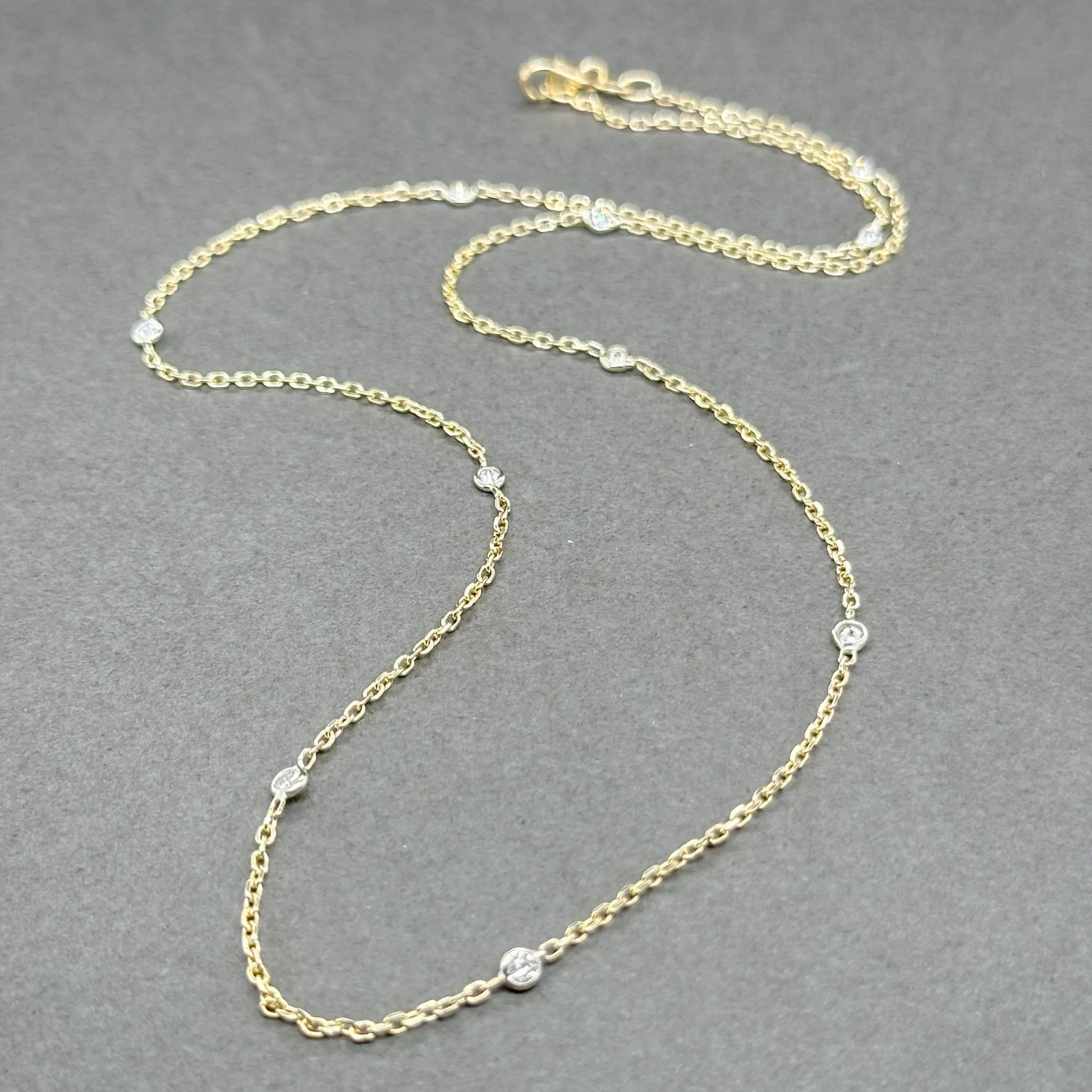 Estate 14K TT Gold 0.35ctw G-H/SI1-2 Diamonds By The Yard Necklace