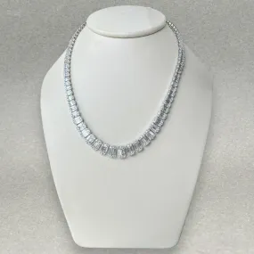 Estate 14K W Gold 22.70ctw G-I/SI1-I1 Diamond Riviere Necklace