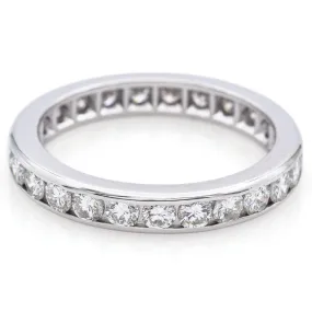 Estate 14K White Gold 1.50 TCW Diamond 3 mm Eternity Band Ring Size 6