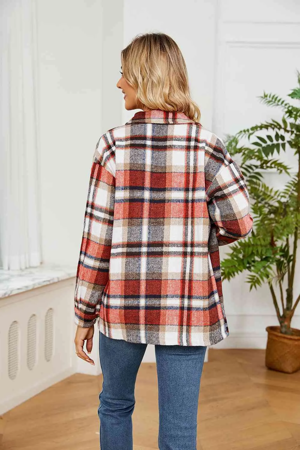 Explore More Collection - Collared Plaid Shacket