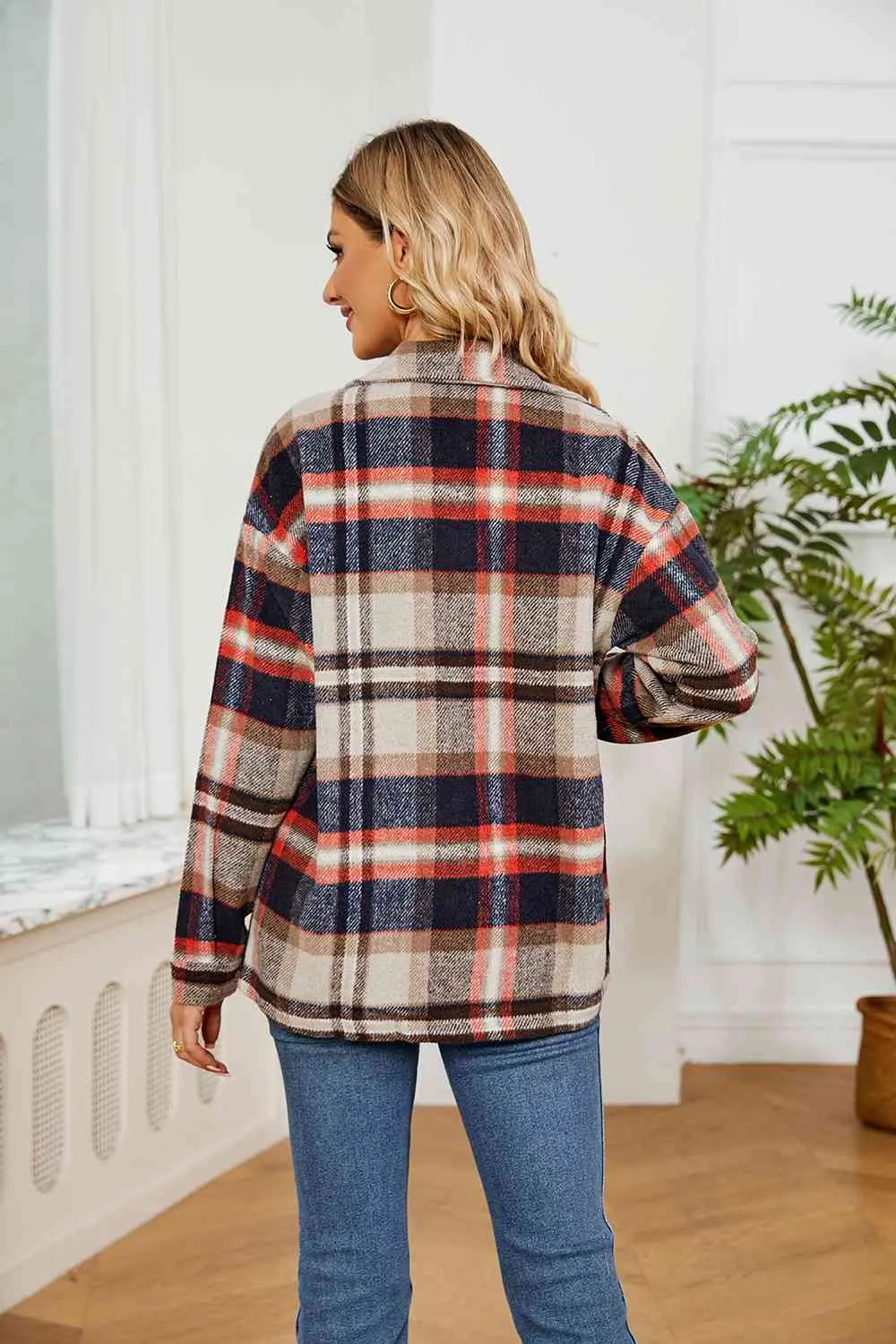 Explore More Collection - Collared Plaid Shacket