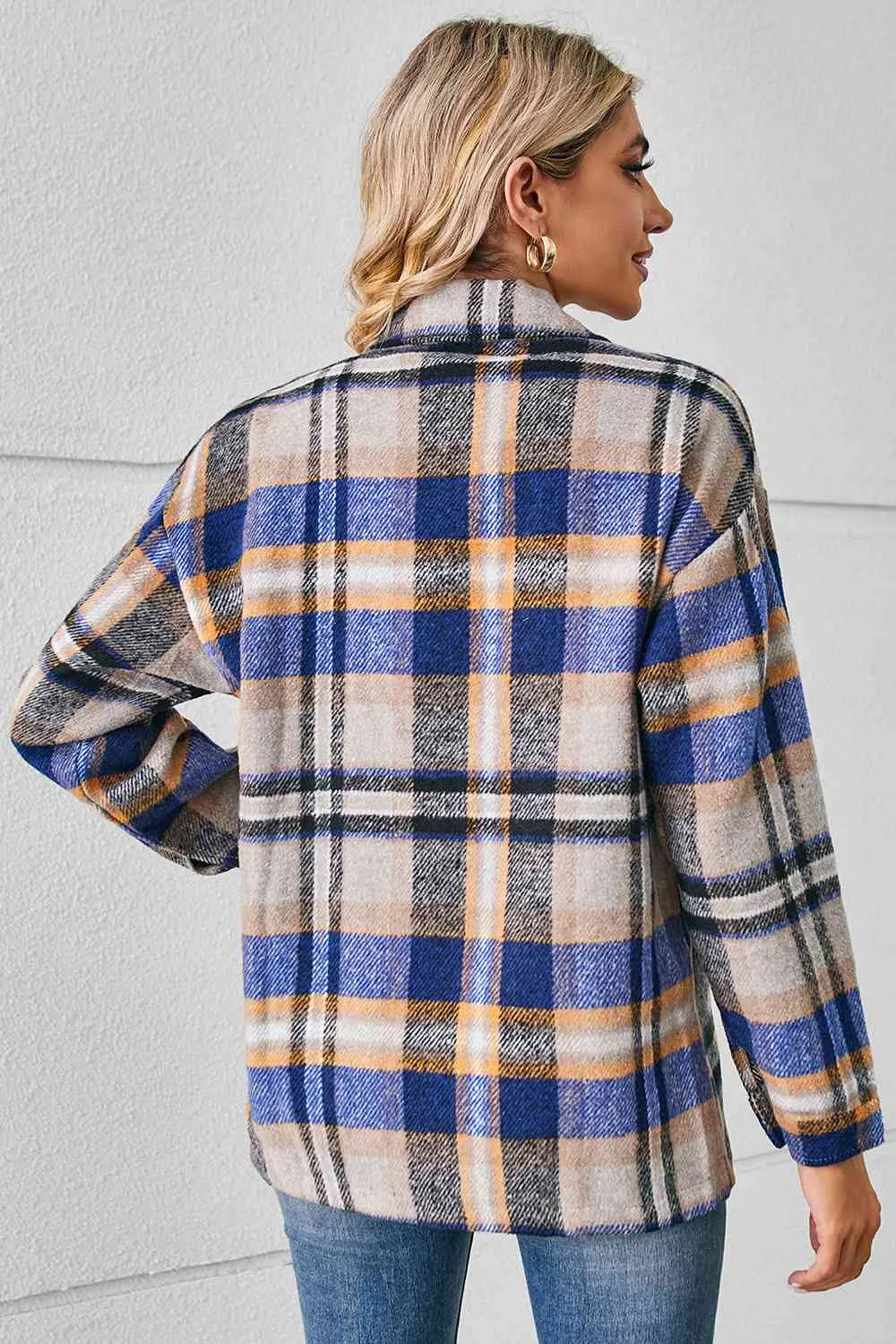 Explore More Collection - Collared Plaid Shacket