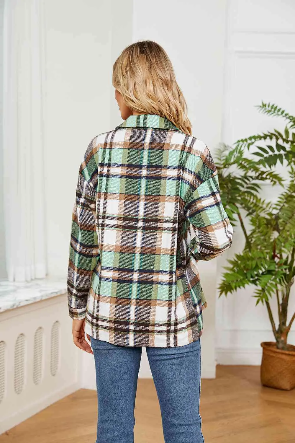 Explore More Collection - Collared Plaid Shacket