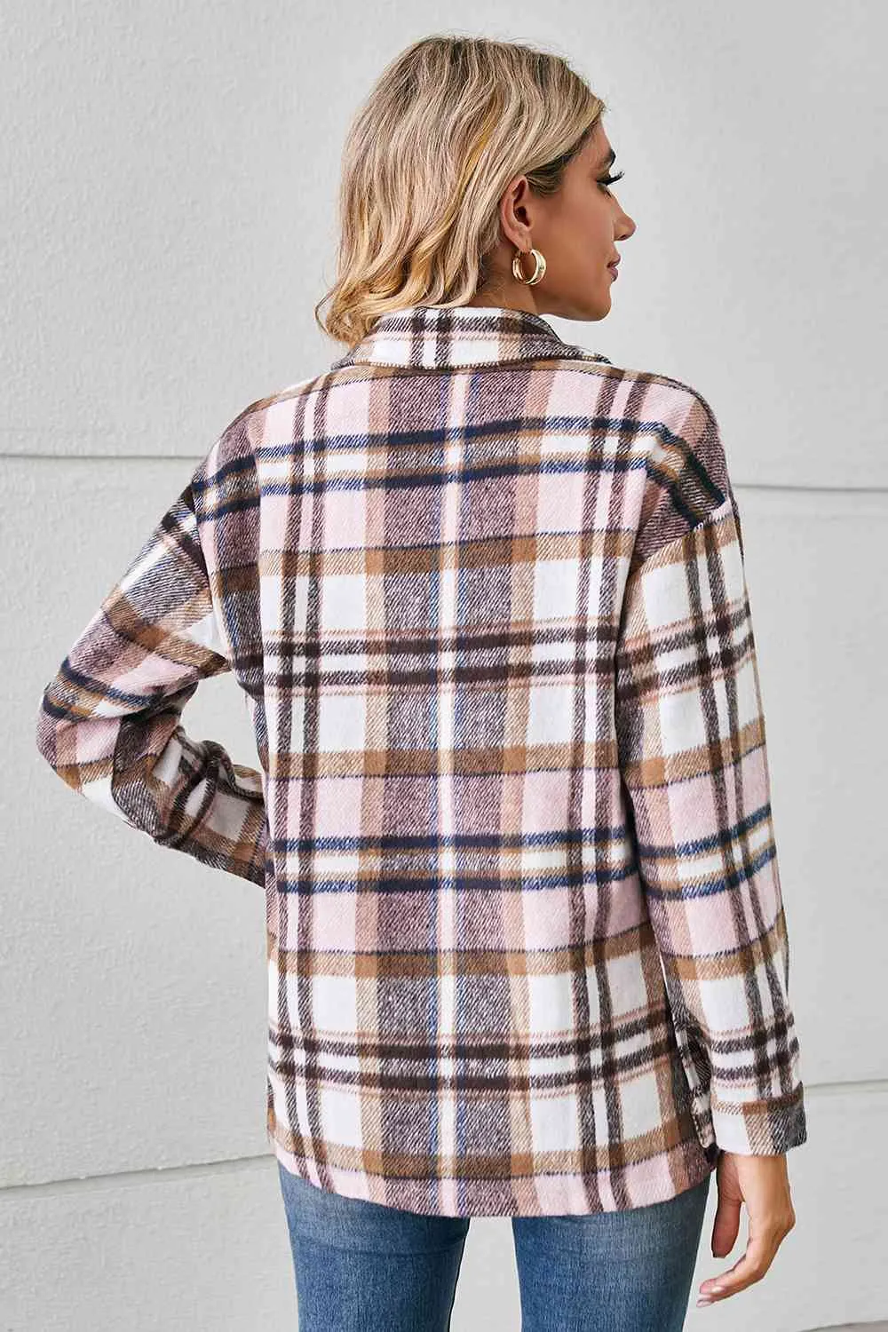 Explore More Collection - Collared Plaid Shacket