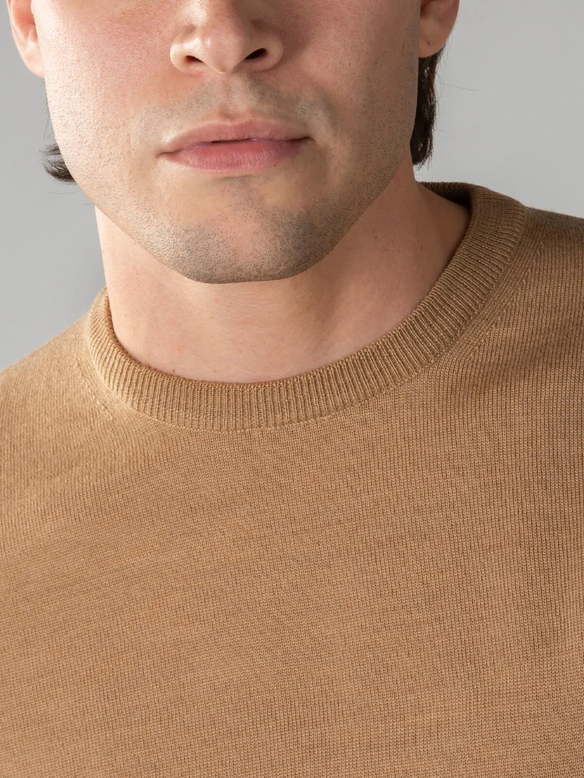 Extrafine Merino Crew Neck Sweater Beige