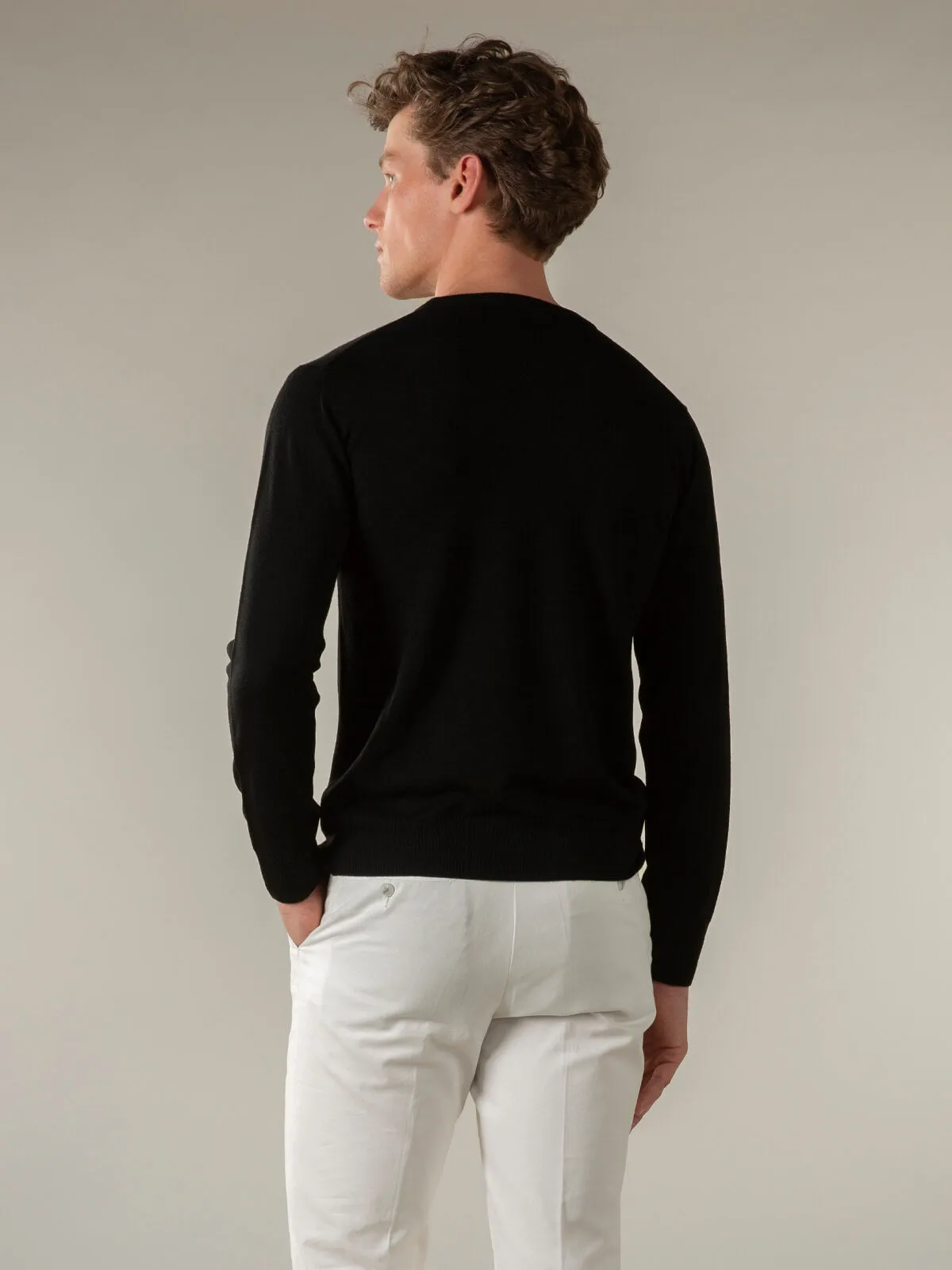 Extrafine Merino Crew Neck Sweater Black