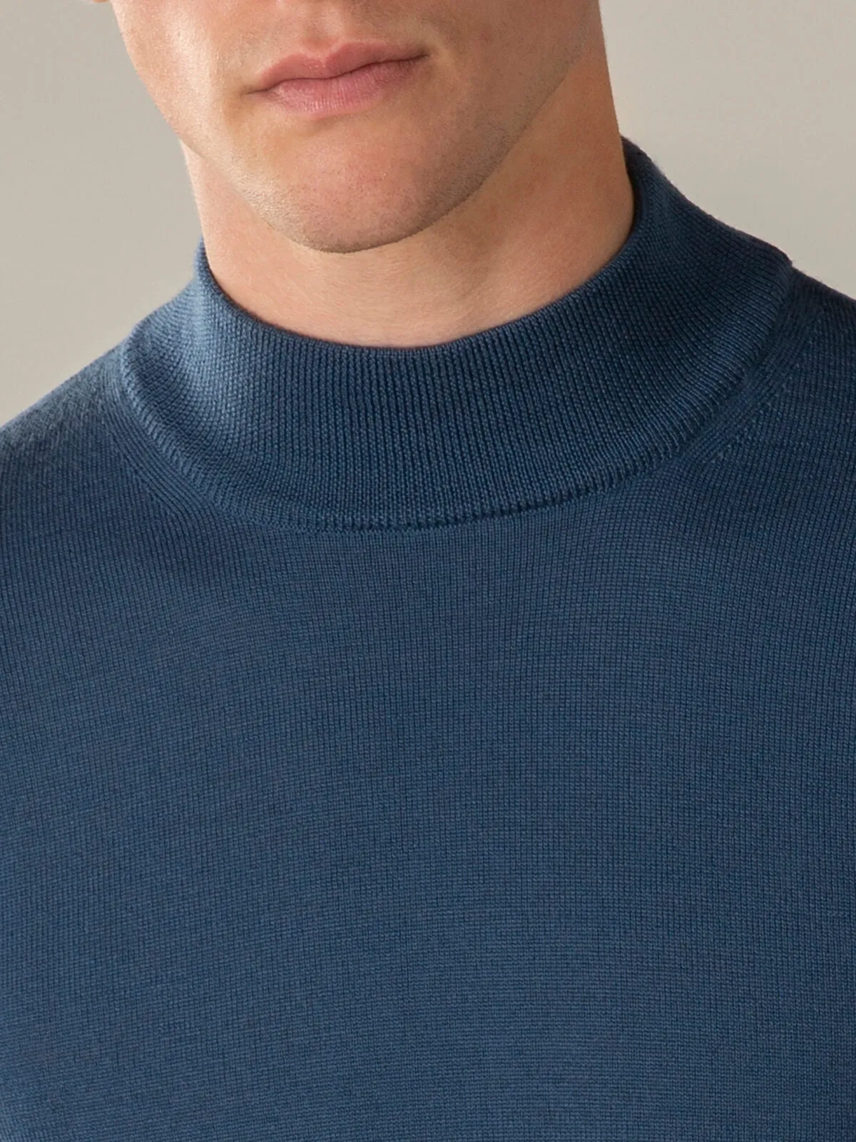 Extrafine Merino Mockneck Petrol