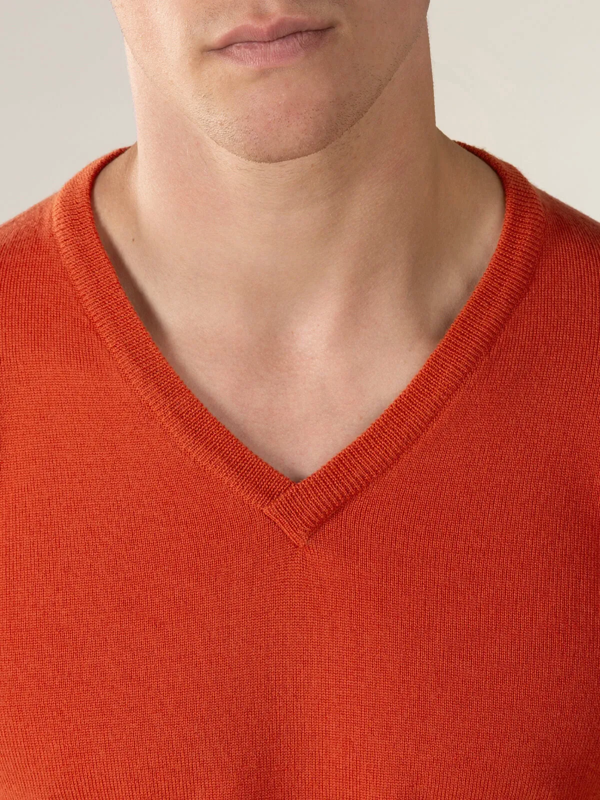 Extrafine Merino V-Neck Orange