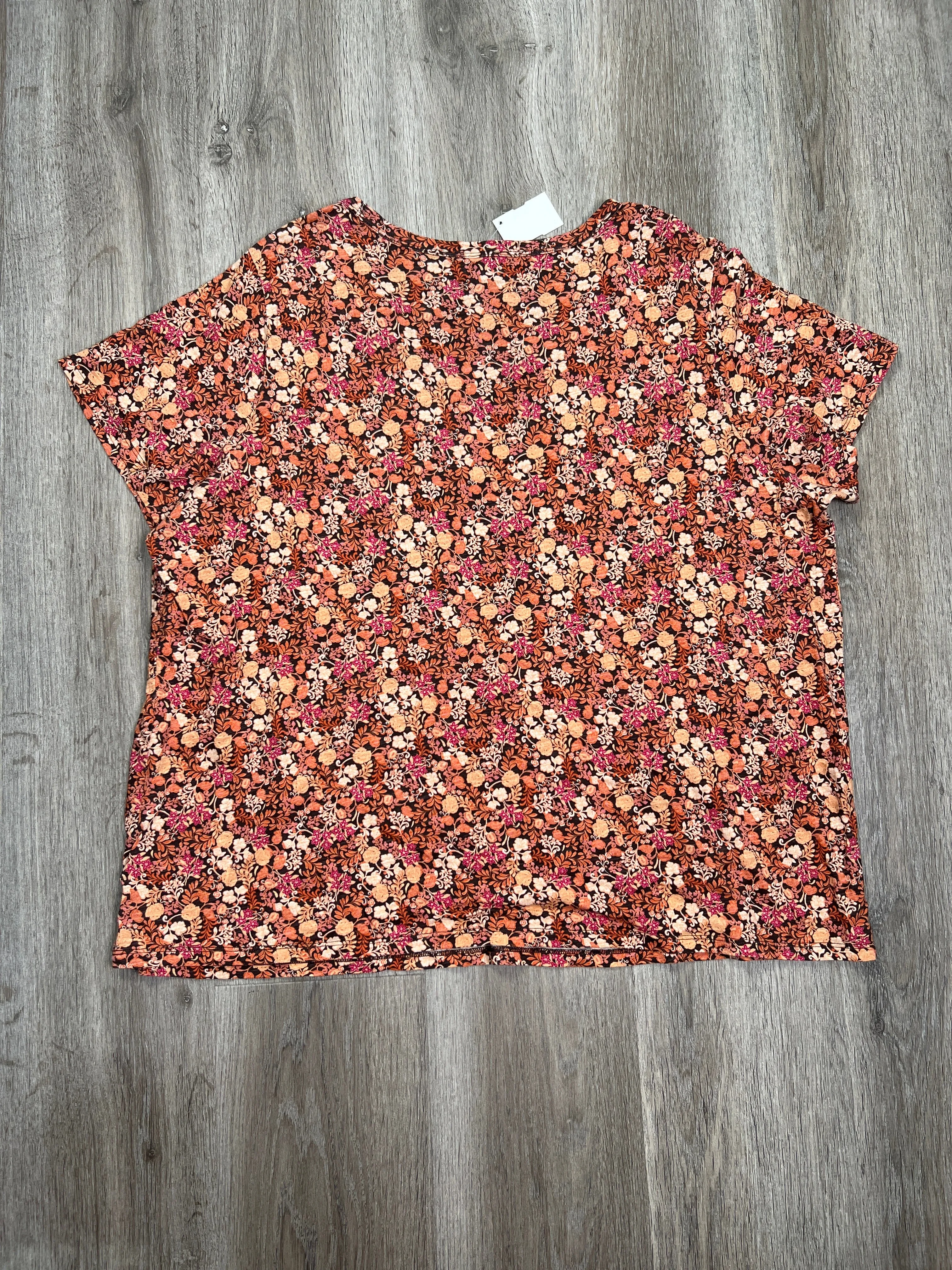 Floral Print Top Short Sleeve Basic Old Navy, Size Xxl